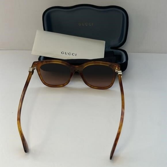 New- Authentic 💯GG1071S 003 55 GUCCI HAVANA CAT-EYE SUNGLASSES - Picture 3 of 16